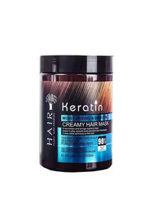 Masque Capillaire Crémeux à la Kératine - Hydratation & Douceur Professionnelle (1000ml)